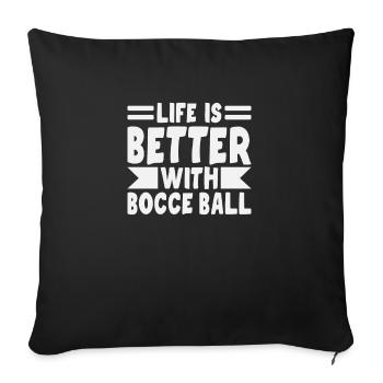 Joueur de pétanque drôle de pétanque - Housse de coussin décorative 45 x 45 cm - noir - Devant