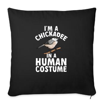 Bird Chickadee Bird Watching - Sofa pillowcase 17,3'' x 17,3'' (45 x 45 cm) - black - Front