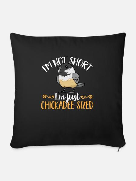 Meise Vogel Chickadee Vogelbeobachtung - Sofakissenbezug 45 x 45 cm - Schwarz
