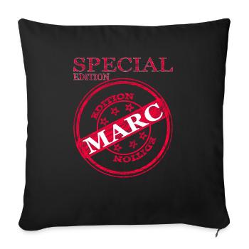 I'm Marc, my name is Marc Special Gift Idea - Sofa pillowcase 17,3'' x 17,3'' (45 x 45 cm) - black - Front