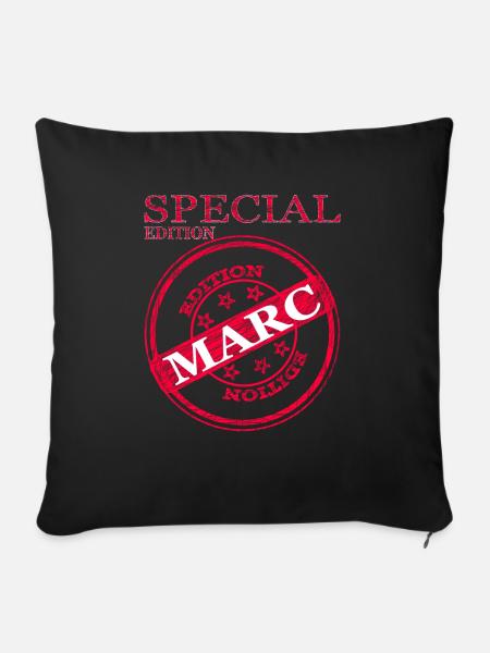 Ich bin Marc ich heiße Marc Special Geschenkidee - Sofakissenbezug 45 x 45 cm - Schwarz