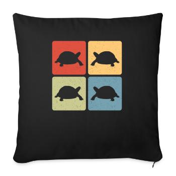 Reptile Retro Turtle Vintage Tortoise - Sofa pillowcase 17,3'' x 17,3'' (45 x 45 cm) - black - Front