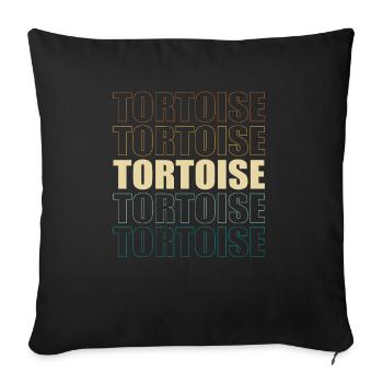 Tortoise Vintage Reptile Retro Turtle - Sofa pillowcase 17,3'' x 17,3'' (45 x 45 cm) - black - Front