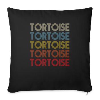 Vintage Reptile Turtle Retro Tortoise - Sofa pillowcase 17,3'' x 17,3'' (45 x 45 cm) - black - Front
