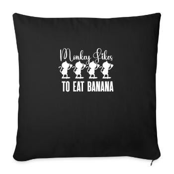 Banana Fruit Lover Funny Bananas - Sofa pillowcase 17,3'' x 17,3'' (45 x 45 cm) - black - Front