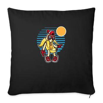 Banana Fruit Lover Funny Bananas - Sofa pillowcase 17,3'' x 17,3'' (45 x 45 cm) - black - Front