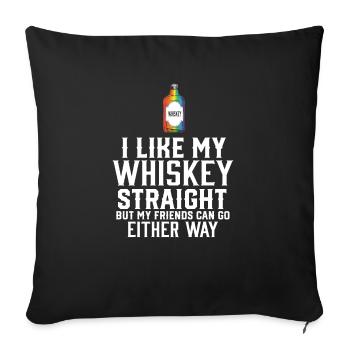 LGBT Proud Ally I Like My Whiskey Straight Gender - Sofa pillowcase 17,3'' x 17,3'' (45 x 45 cm) - black - Front