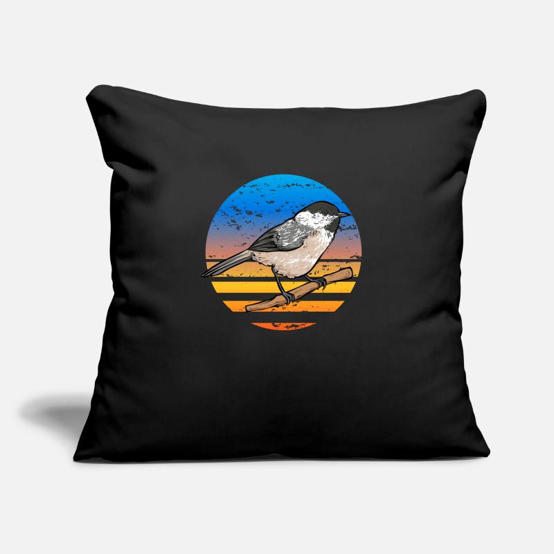 Observation des oiseaux mésanges Housse de coussin décorative 45 x 45 cm