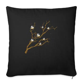 Bird Chickadee Bird Watching - Sofa pillowcase 17,3'' x 17,3'' (45 x 45 cm) - black - Front