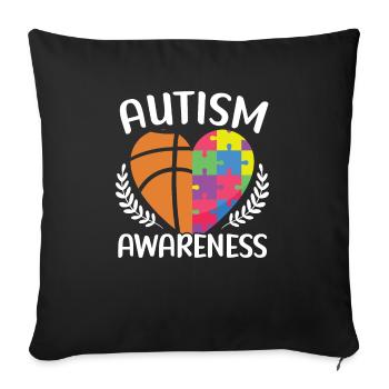 Autism Basketball Autism Warrior Basketball Player - Sofa pillowcase 17,3'' x 17,3'' (45 x 45 cm) - black - Front