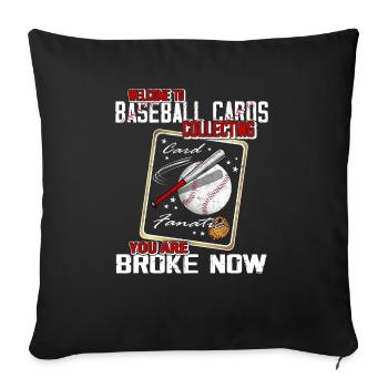 "Willkommen Bei Baseball Cards Collection" - Sofakissenbezug 45 x 45 cm - Schwarz - Vorne