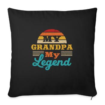 Meilleur grand-père de tous les temps Grandpa Gramps - Housse de coussin décorative 45 x 45 cm - noir - Devant