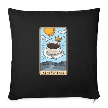 Lecteur de carte de tarot Buveur de café chaud Caféine - Housse de coussin décorative 45 x 45 cm - noir - Devant
