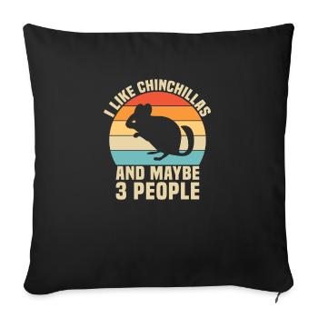 Chinchillas Citation Funny Chinchilla - Housse de coussin décorative 45 x 45 cm - noir - Devant