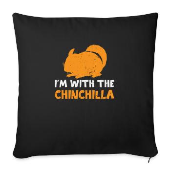 Chinchillas Citation Funny Chinchilla - Housse de coussin décorative 45 x 45 cm - noir - Devant