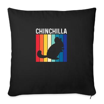 Chinchillas Quote Funny Chinchilla - Sofa pillowcase 17,3'' x 17,3'' (45 x 45 cm) - black - Front