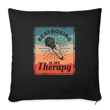 Le beatboxing est ma thérapie Beatbox Beatboxer - Housse de coussin décorative 45 x 45 cm - noir - Devant