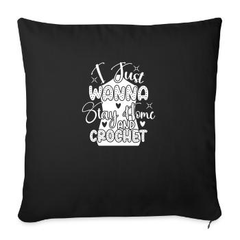 Crocheteur Drôle Crochet Citation Crochet Crochet - Housse de coussin décorative 45 x 45 cm - noir - Devant