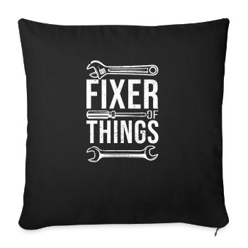 Fixer of things, craftsmen, carpenters, do-it-yourselfers - Sofa pillowcase 17,3'' x 17,3'' (45 x 45 cm) - black - Front