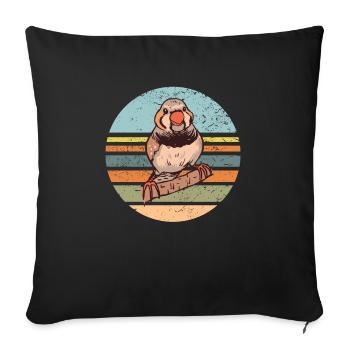 Zebra Finches Bird Zebra Finch - Sofa pillowcase 17,3'' x 17,3'' (45 x 45 cm) - black - Front