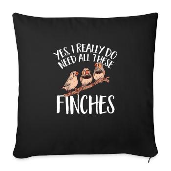 Zebra Finches Bird Zebra Finch - Sofa pillowcase 17,3'' x 17,3'' (45 x 45 cm) - black - Front