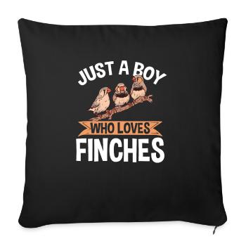 Zebra Finches Bird Zebra Finch - Sofa pillowcase 17,3'' x 17,3'' (45 x 45 cm) - black - Front