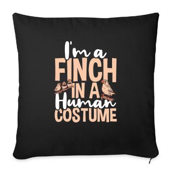 Zebra Finches Bird Zebra Finch - Sofa pillowcase 17,3'' x 17,3'' (45 x 45 cm) - black - Front