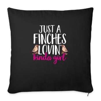 Zebra Finches Bird Zebra Finch - Sofa pillowcase 17,3'' x 17,3'' (45 x 45 cm) - black - Front