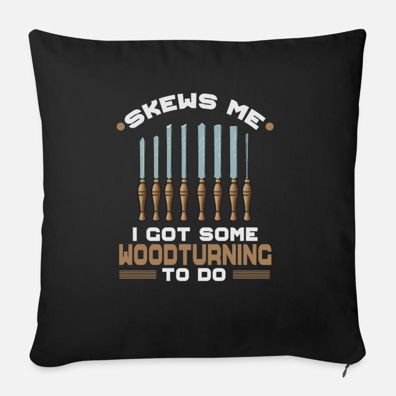 Turning Wood Lathe Lathe - Sofa pillowcase 17,3'' x 17,3'' (45 x 45 cm) - black