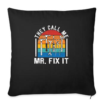 Ils m’appellent M. Fix It Funny Handyman Dad - Housse de coussin décorative 45 x 45 cm - noir - Devant
