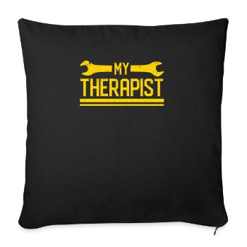 My Therapist, Mechanic, Repairer, Repair - Sofa pillowcase 17,3'' x 17,3'' (45 x 45 cm) - black - Front