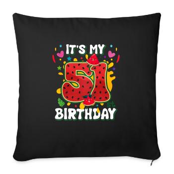 51st Birthday Watermelon - Sofa pillowcase 17,3'' x 17,3'' (45 x 45 cm) - black - Front