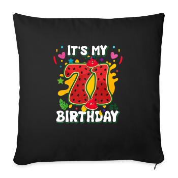 71st Birthday Watermelon - Sofa pillowcase 17,3'' x 17,3'' (45 x 45 cm) - black - Front