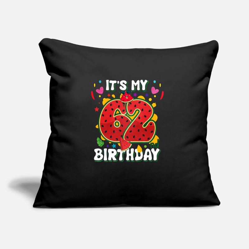 62e anniversaire Pastèque Housse de coussin décorative 45 x 45 cm