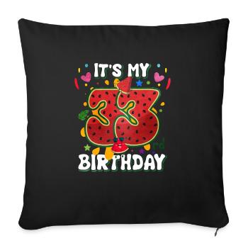 33rd Birthday Watermelon - Sofa pillowcase 17,3'' x 17,3'' (45 x 45 cm) - black - Front