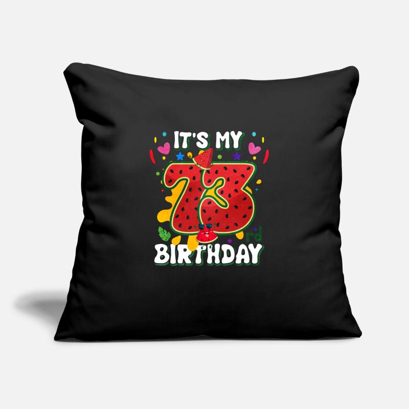 73e anniversaire de la pastèque Housse de coussin décorative 45 x 45 cm