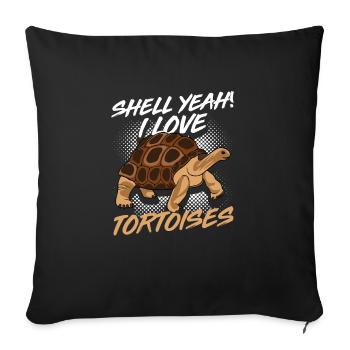 Funny Shell yes I Love Tortoises Turtle Reptile - Sofa pillowcase 17,3'' x 17,3'' (45 x 45 cm) - black - Front