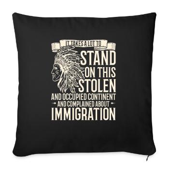 Aboriginal Indians Indigenous Native American Day - Sofa pillowcase 17,3'' x 17,3'' (45 x 45 cm) - black - Front