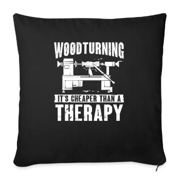 Woodturning Woodturning Wood Lathe Lathe - Sofa pillowcase 17,3'' x 17,3'' (45 x 45 cm) - black - Front