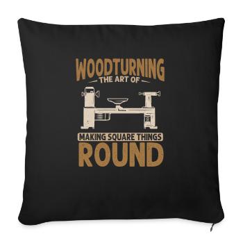 Woodturning Woodturning Wood Lathe Lathe - Sofa pillowcase 17,3'' x 17,3'' (45 x 45 cm) - black - Front