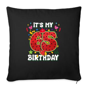 65th Birthday Watermelon - Sofa pillowcase 17,3'' x 17,3'' (45 x 45 cm) - black - Front