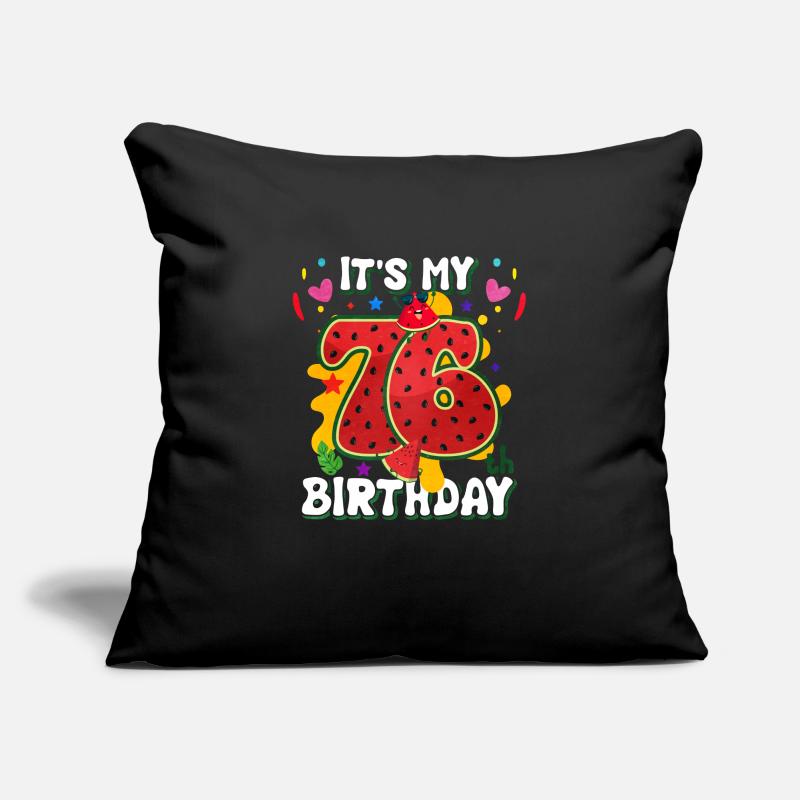 76e anniversaire Pastèque Housse de coussin décorative 45 x 45 cm