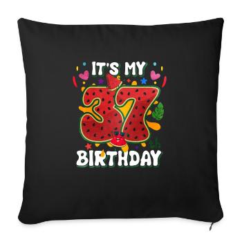 37th Birthday Watermelon - Sofa pillowcase 17,3'' x 17,3'' (45 x 45 cm) - black - Front