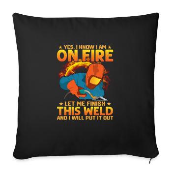 Welding Quote Men Welder Funny Dad Welding Worker - Sofa pillowcase 17,3'' x 17,3'' (45 x 45 cm) - black - Front