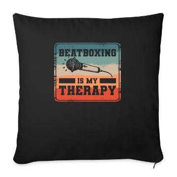 Le beatboxing est ma thérapie Beatbox Beatboxer - Housse de coussin décorative 45 x 45 cm - noir - Devant
