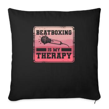 Le beatboxing est ma thérapie Beatbox Beatboxer - Housse de coussin décorative 45 x 45 cm - noir - Devant
