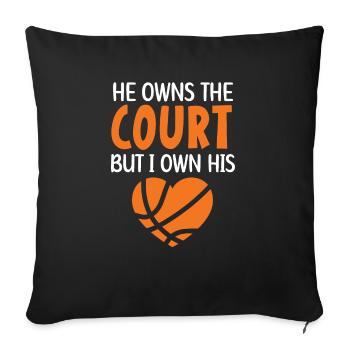Basketball Girlfriend Love Couple Relationship - Housse de coussin décorative 45 x 45 cm - noir - Devant