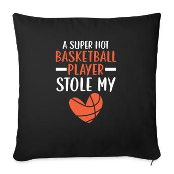 Basketball Girlfriend Love Couple Relationship - Housse de coussin décorative 45 x 45 cm - noir - Devant
