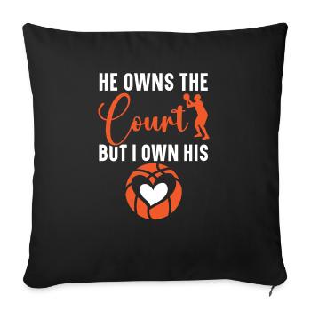 Basketball Girlfriend Love Couple Relationship - Housse de coussin décorative 45 x 45 cm - noir - Devant