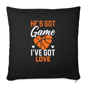 Basketball Girlfriend Love Couple Relationship - Housse de coussin décorative 45 x 45 cm - noir - Devant